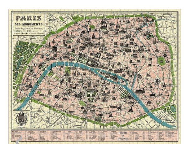 Vintage Jigsaw Puzzle: Map of Paris