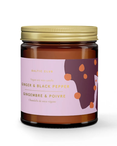 "Ginger & Black Pepper" 8oz. Soy Wax Candle