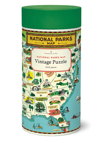 Vintage Jigsaw Puzzle: National Parks Map