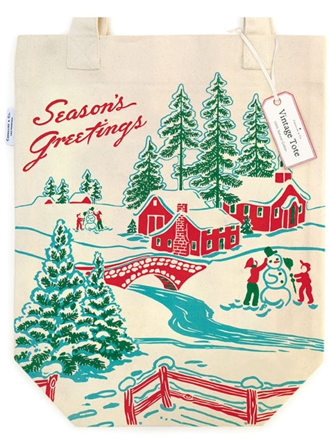 Vintage "Winter Wonderland" Holiday Tote Bag
