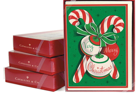 Vintage Candy Canes Boxed Christmas Cards