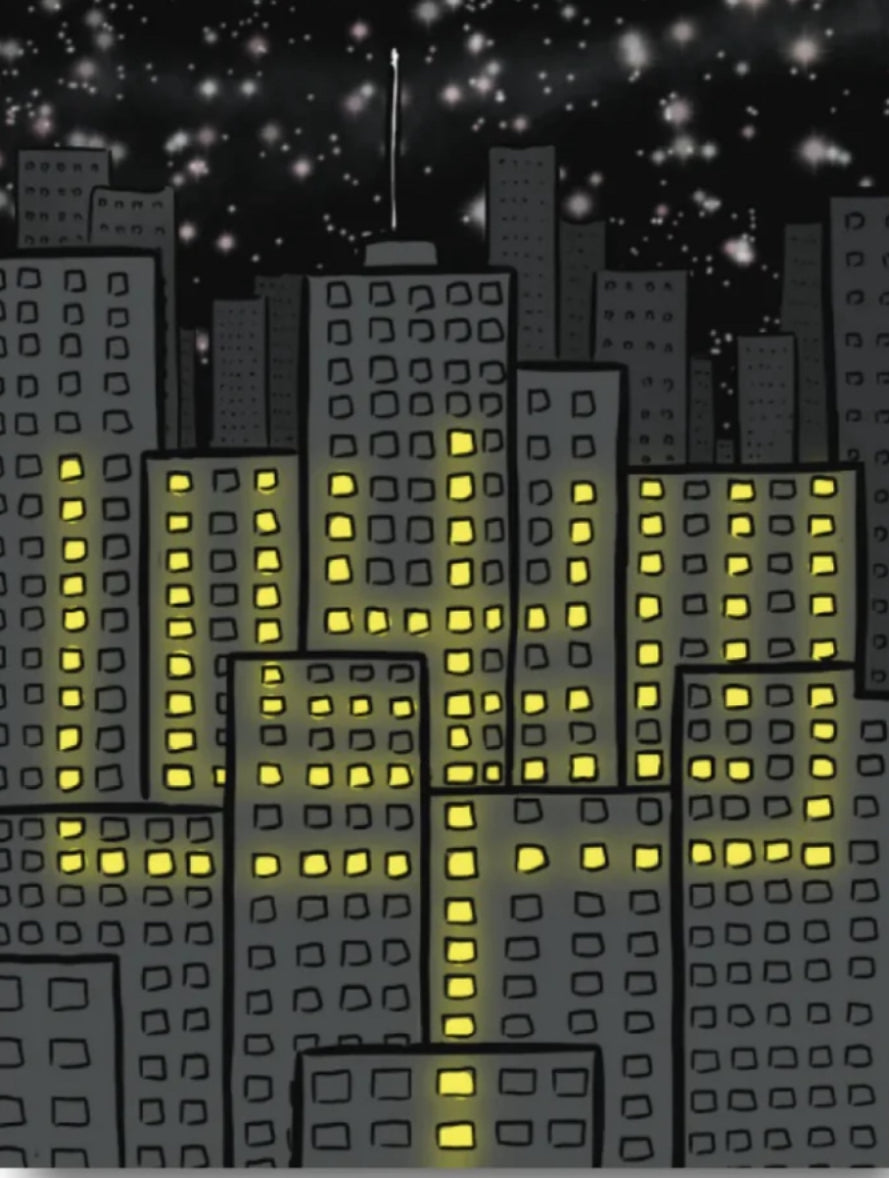 Highrise Menorah Hanukkah Card