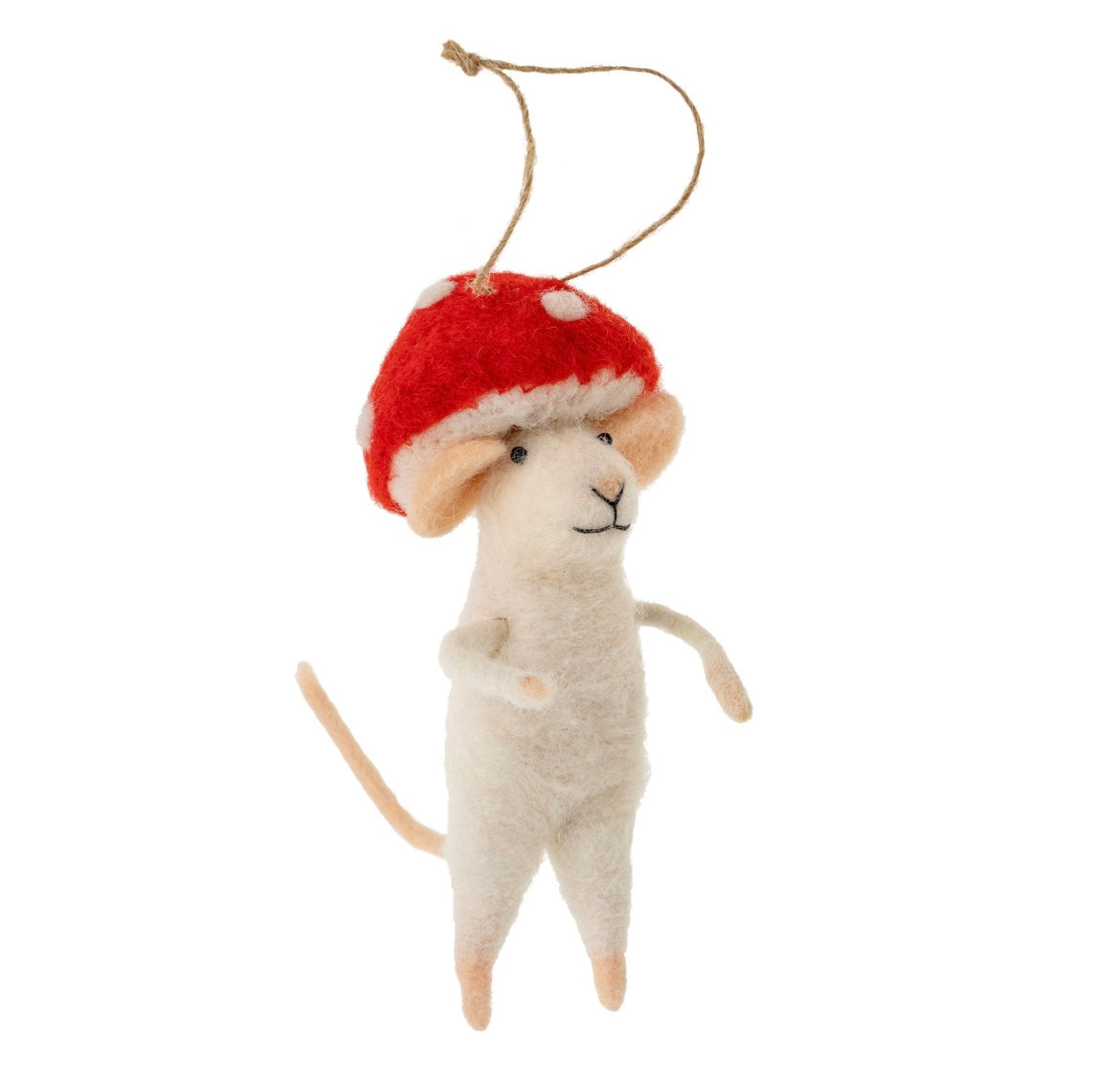 Felt Mouse Ornament: “Mushroom Mouse”