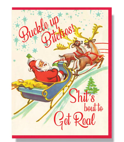 Smitten Kitten: "Buckle Up Bitches Shit's bout to Get Real" Boxed Holiday Cards