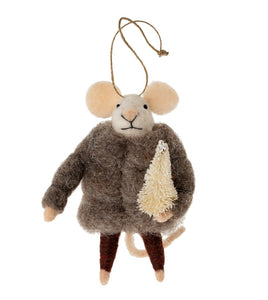 Felt Mouse Ornament: “Alpine Alexander”