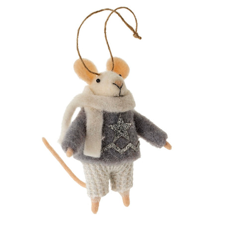 Felt Mouse Ornament: “North Star Nelle”