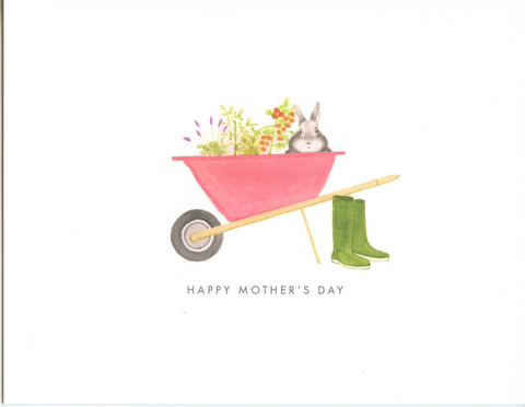 Wheelbarrow Bunny Mother's Day Card