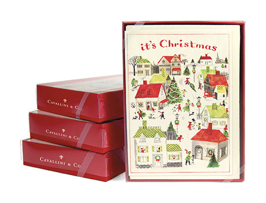 "Vintage Christmas Village" Boxed Christmas Cards