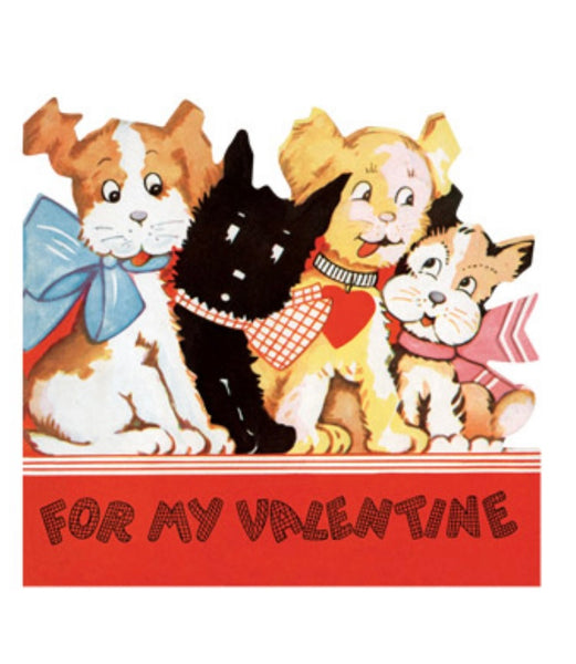"Polka Dot Kitty" set of 15 assorted Retro Valentines