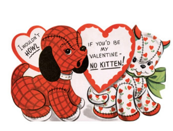 "Polka Dot Kitty" set of 15 assorted Retro Valentines