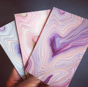 Set of 3  Marbled Notebooks