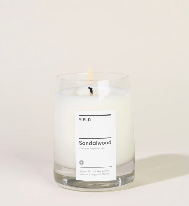 Sandalwood: 8 oz. Organic Coconut Wax Candle in Glass