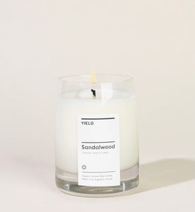 Sandalwood: 8 oz. Organic Coconut Wax Candle in Glass