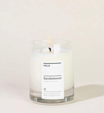 Sandalwood: 8 oz. Organic Coconut Wax Candle in Glass