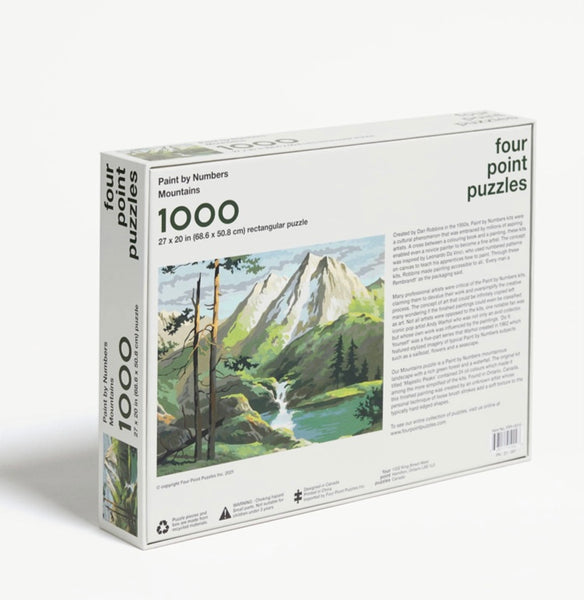 Paint By Numbers 1,000 piece Jigsaw Puzzle: "Mountains"