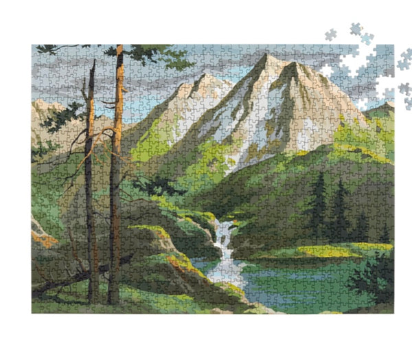 Paint By Numbers 1,000 piece Jigsaw Puzzle: "Mountains"