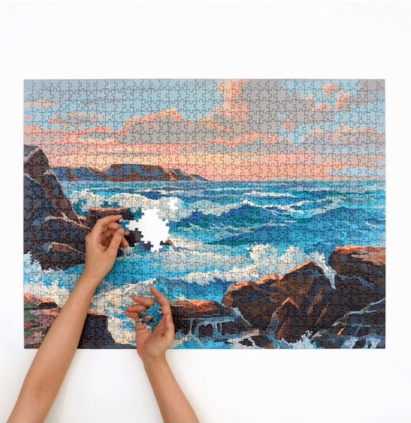Paint By Numbers 1,000 piece Jigsaw Puzzle: "Ocean"