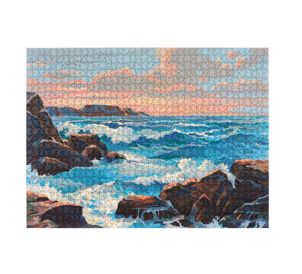 Paint By Numbers 1,000 piece Jigsaw Puzzle: "Ocean"