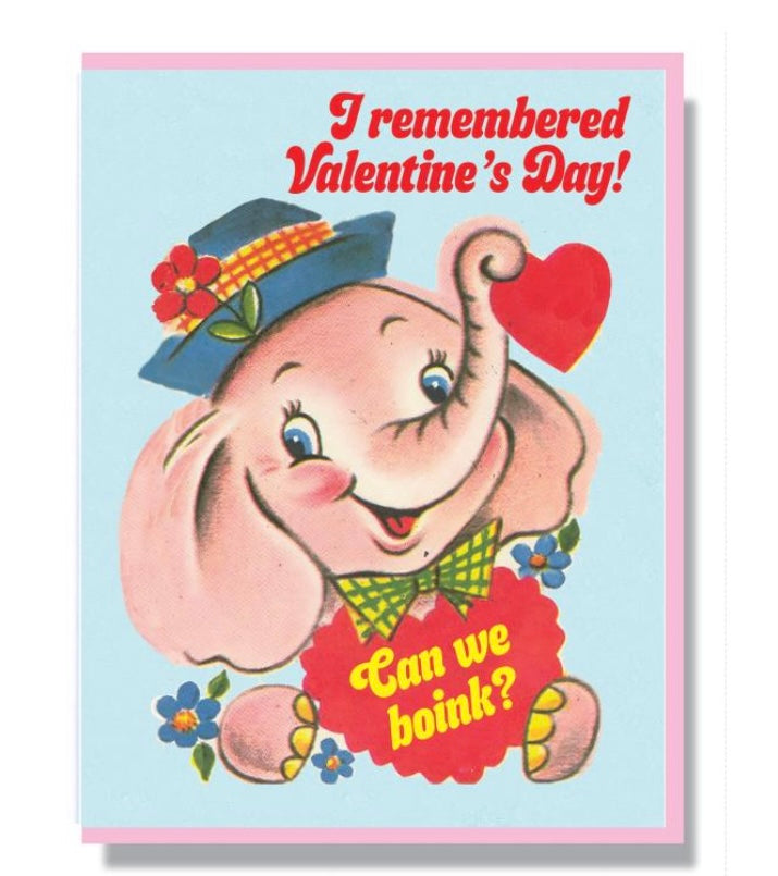 "I remembered Valentine's Day! Can we boink?" Note Card