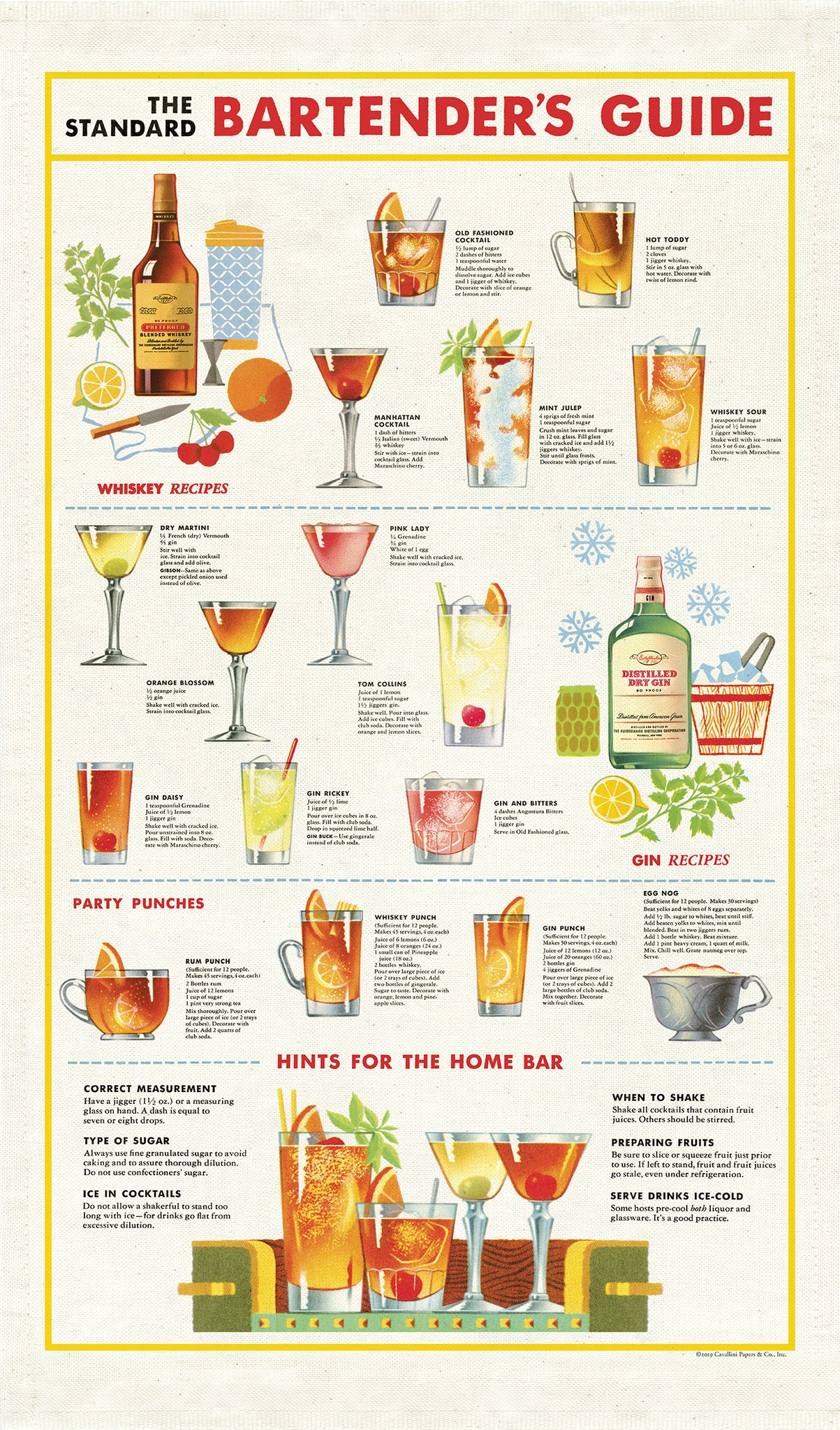 Bartender's Guide Tea Towel