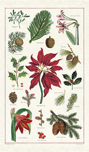 "Vintage Christmas Botanica" Holiday Tea Towel