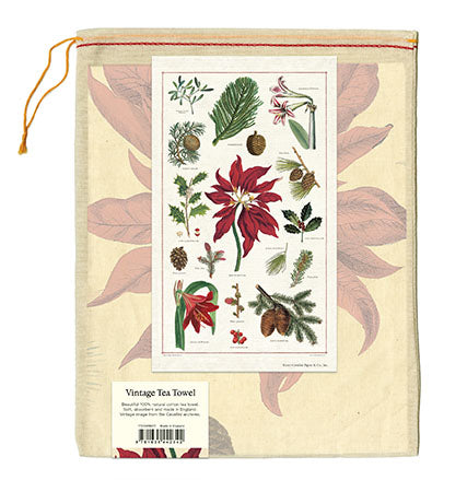 "Vintage Christmas Botanica" Holiday Tea Towel