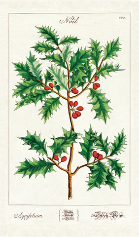 "Vintage Holly" Holiday Tea Towel