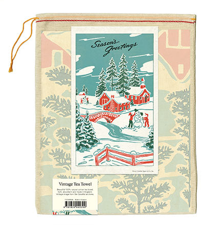 "Vintage Winter Wonderland" Holiday Tea Towel