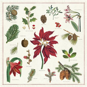"Vintage Christmas Botanica" Holiday Napkins