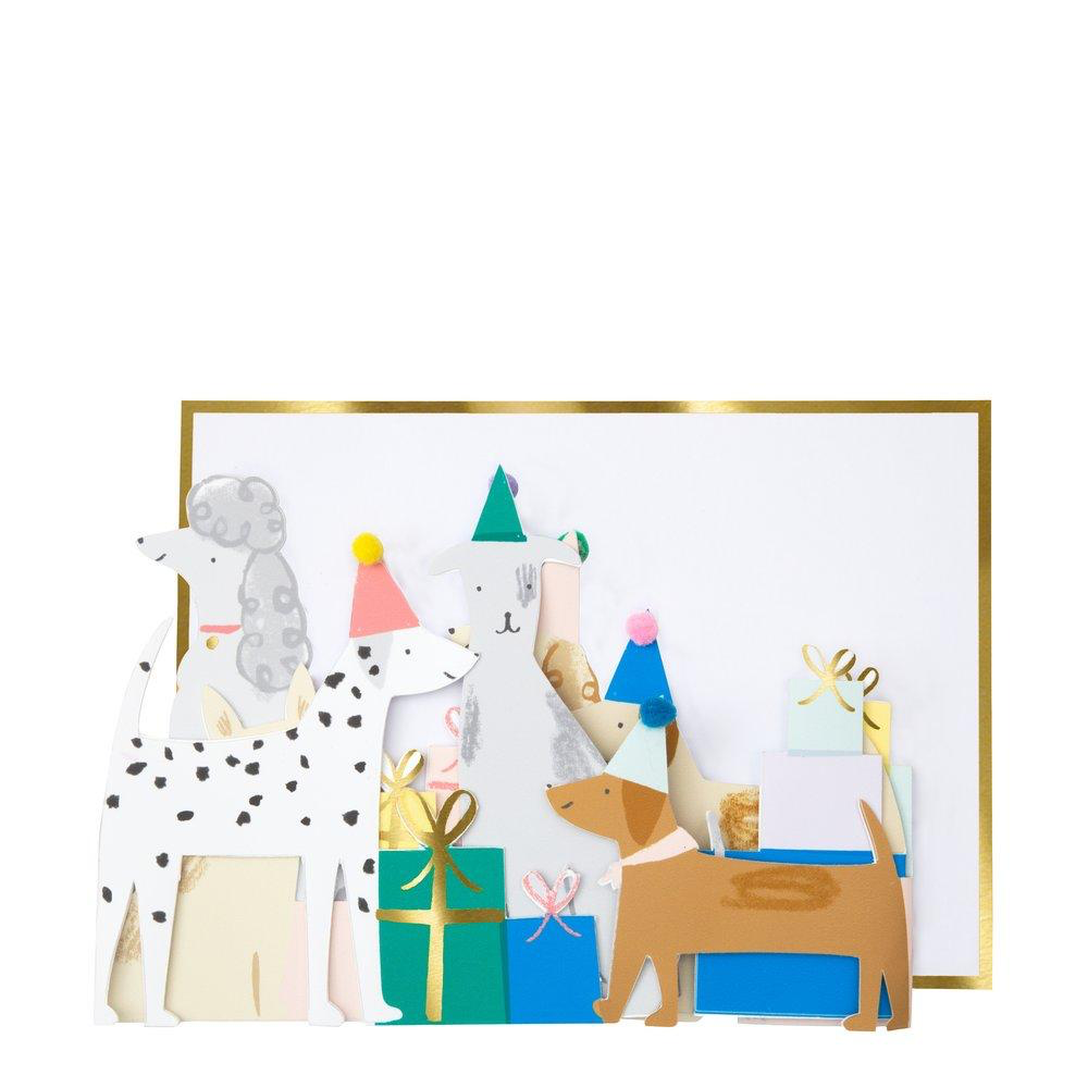 "Dog Party" Concertina Birthday Card