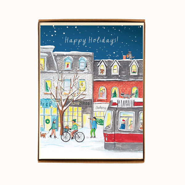 "Toronto: Queen Street Wraparound"  box of 8 holiday cards