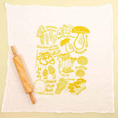 "Mushrooms" Flour Sack Dish Towel