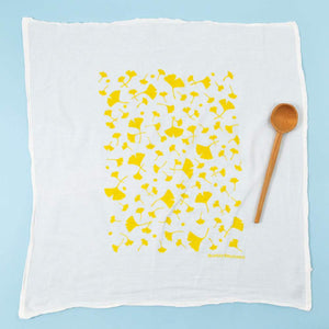 "Ginko" (Yellow) Flour Sack Dish Towel