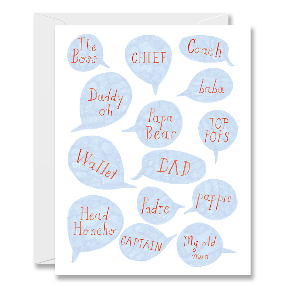 "Dad Names" Note Card