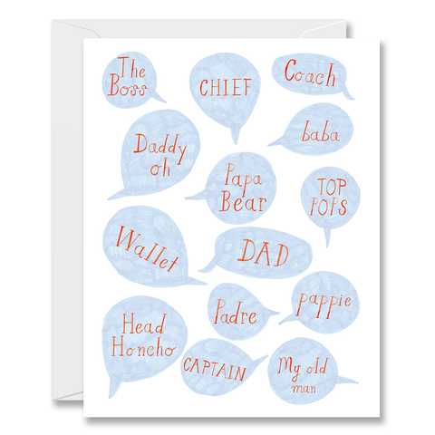 "Dad Names" Note Card