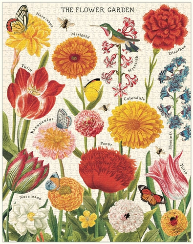 Vintage Jigsaw Puzzle: Flower Garden