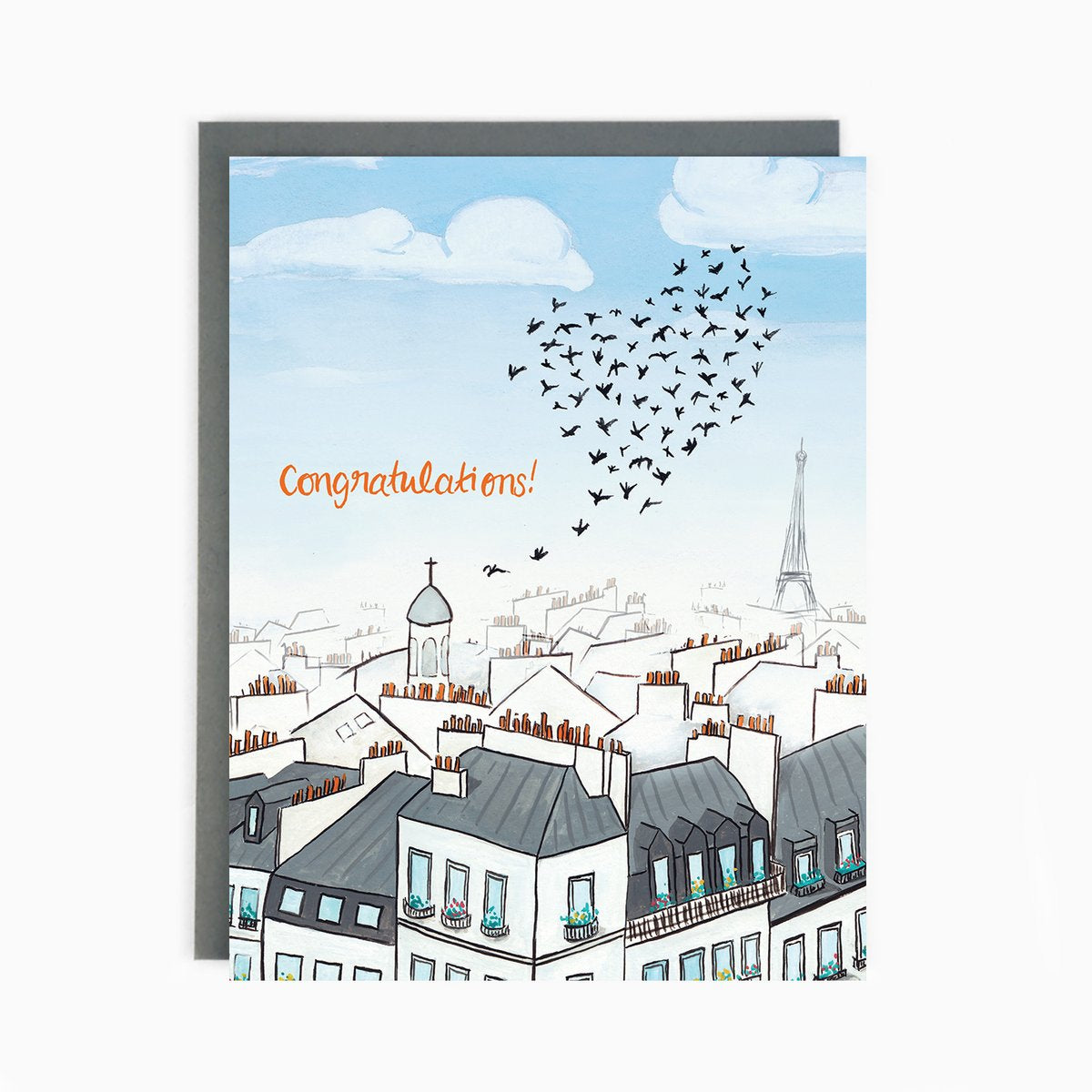 Paris Rooftops Congratulations Note Card