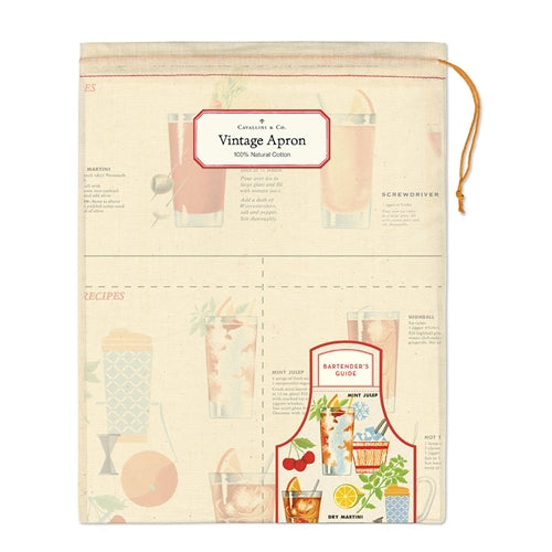 Vintage Bartender's Guide Apron