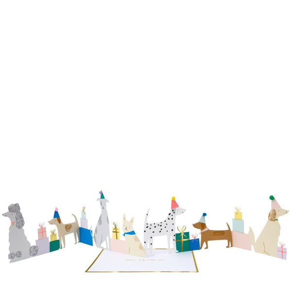 "Dog Party" Concertina Birthday Card