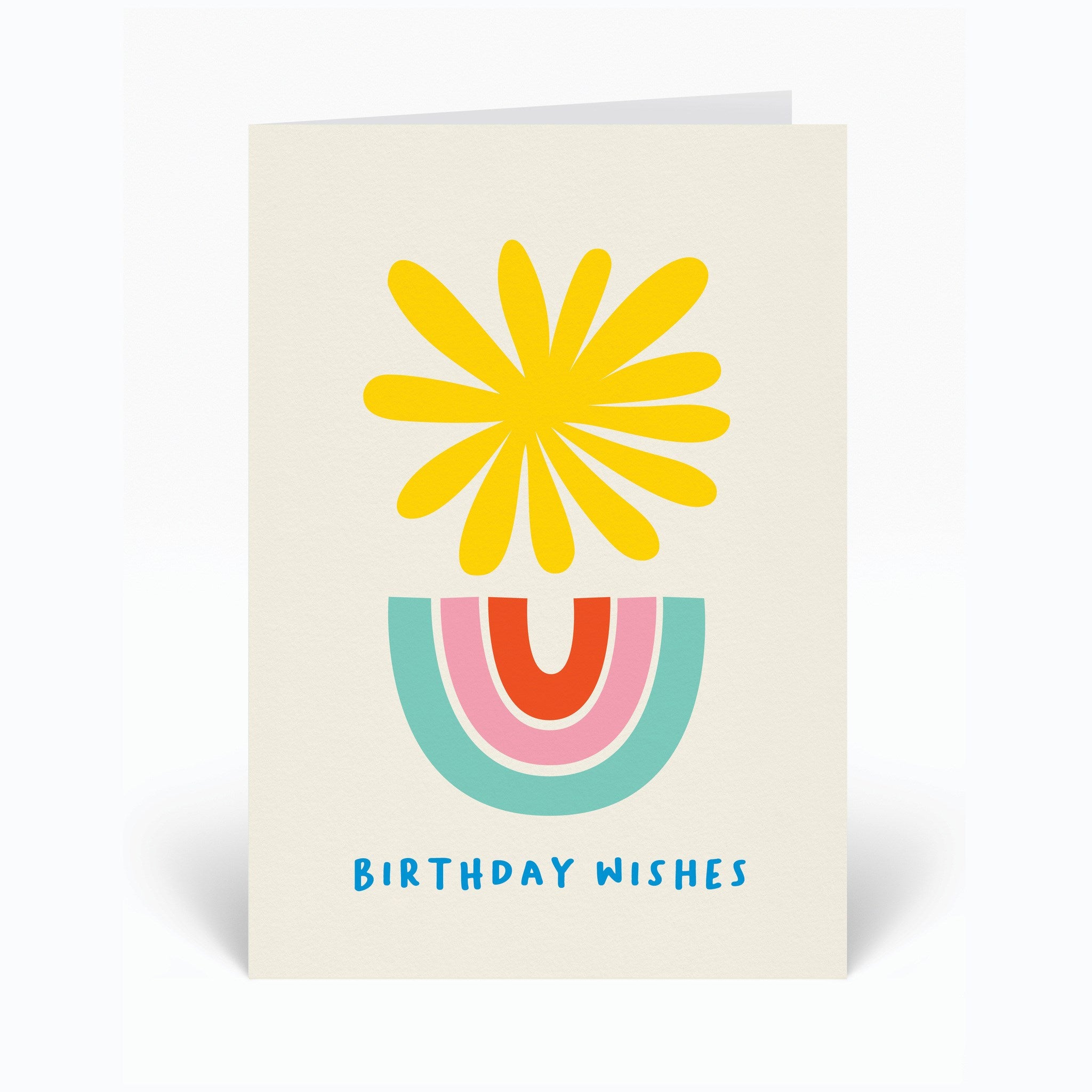 "Rainbow Flower" Birthday Wishes Note Card