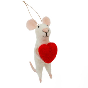Felt Mouse Ornament: " Love You Lenny"