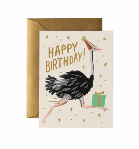 Ostrich "Happy Birthday!" Note Card