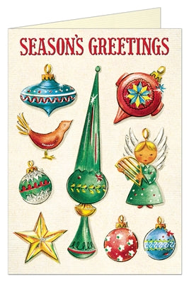 "Vintage Christmas Ornaments" Holiday Card