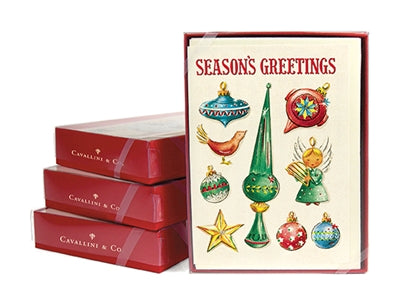 "Vintage Christmas Ornaments" Boxed Holiday Cards