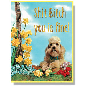 "Shit Bitch, You Is Fine" Note Card