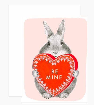 Bunny "Be Mine" Note Card