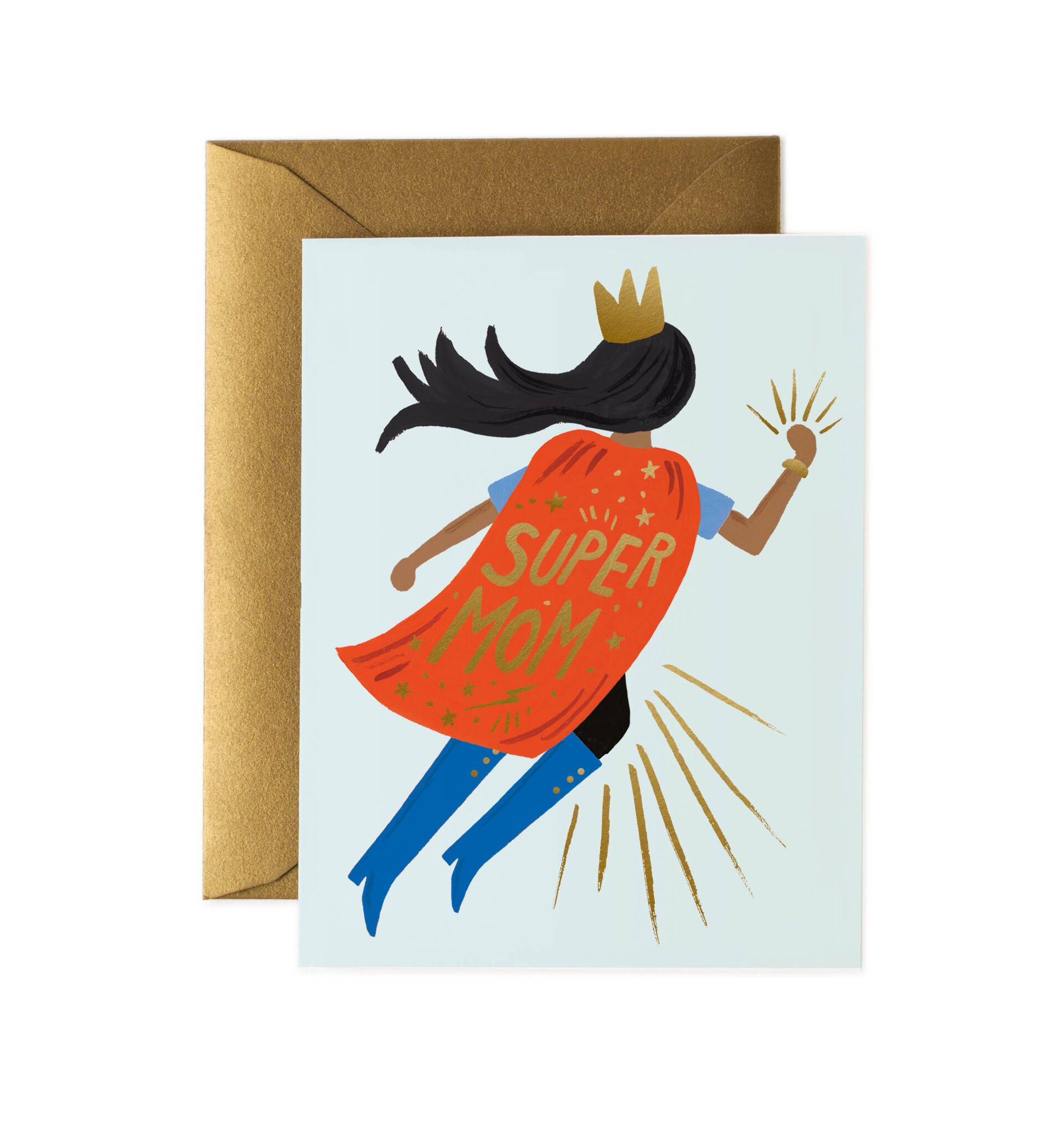 "Super Mom Red Cape" Mother's Day Card