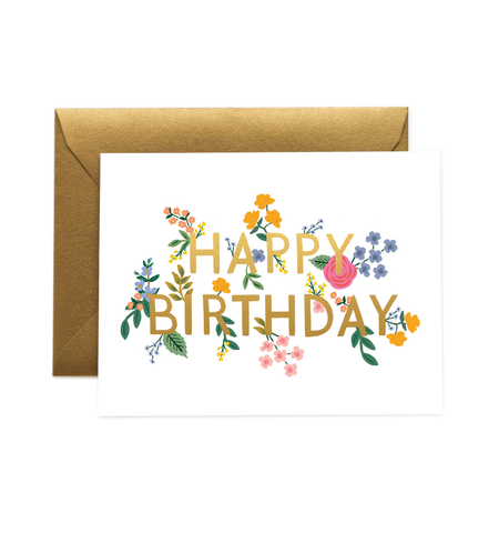 "Wildwood" Floral Happy Birthday Card