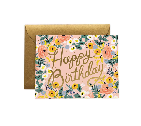 "Rosé Floral"  Birthday Card