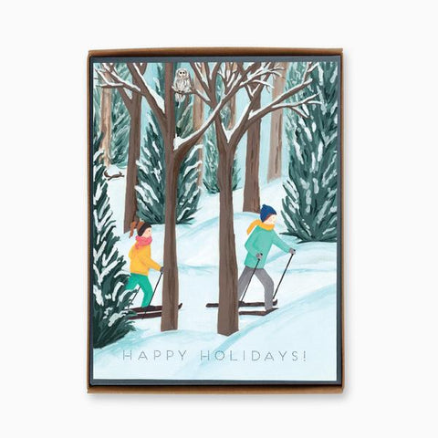 "Happy Holidays: Cross Country" box of 8 holiday cards